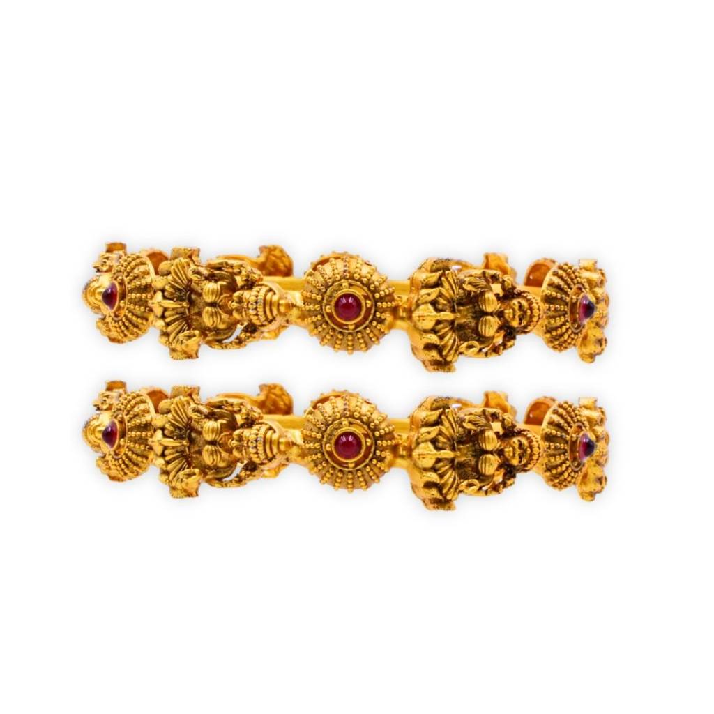 Gerua Polish Temple Slide Bangles, Set Of 2 : AKB040