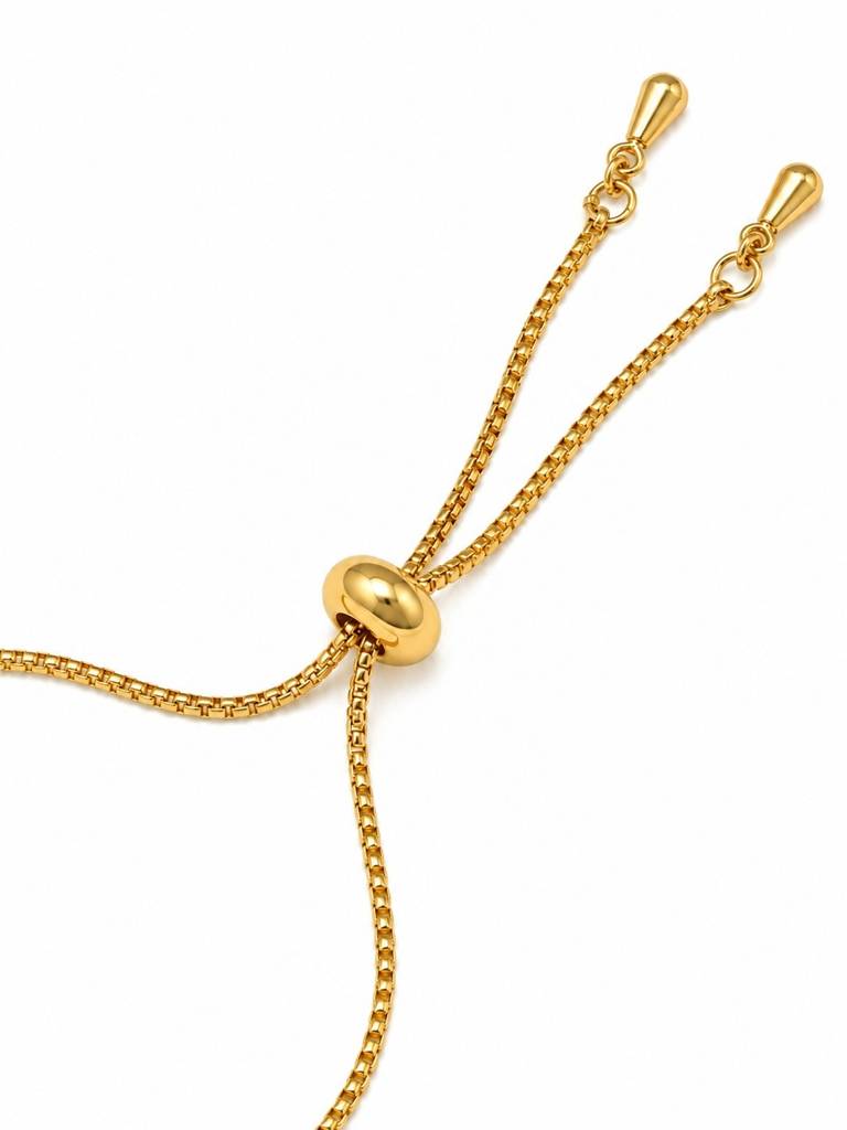 18K Gold Plated Cz Floral Adjustable Bracelet : AKBR025