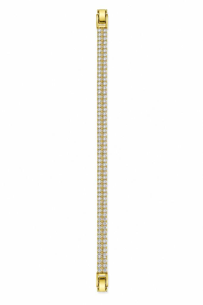 18K Gold Plated Double Row Cz Tennis Bracelet : AKBR026
