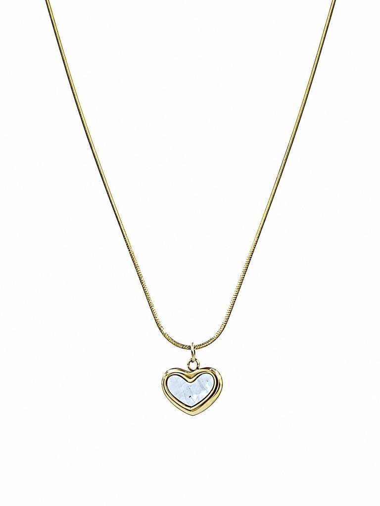 Mop Heart Pendant Anti-Tarnish Chain : AKN048