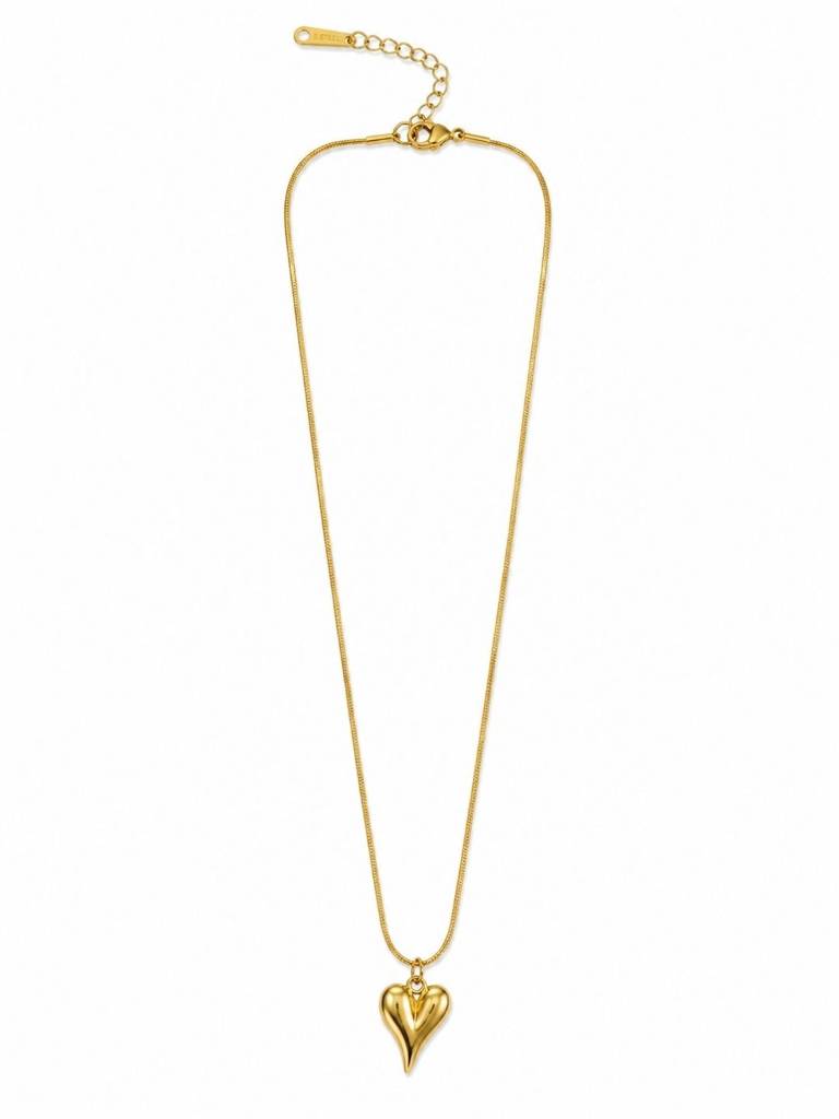 18K Gold Plated Heart Pendant Necklace : AKN050