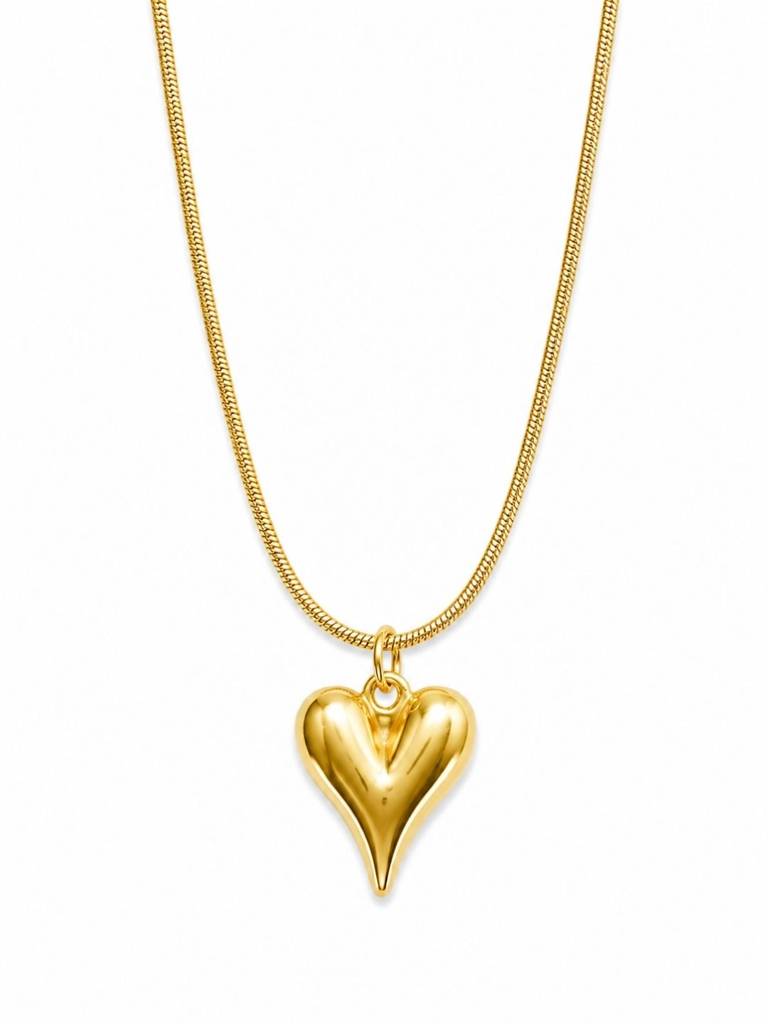 18K Gold Plated Heart Pendant Necklace : AKN050