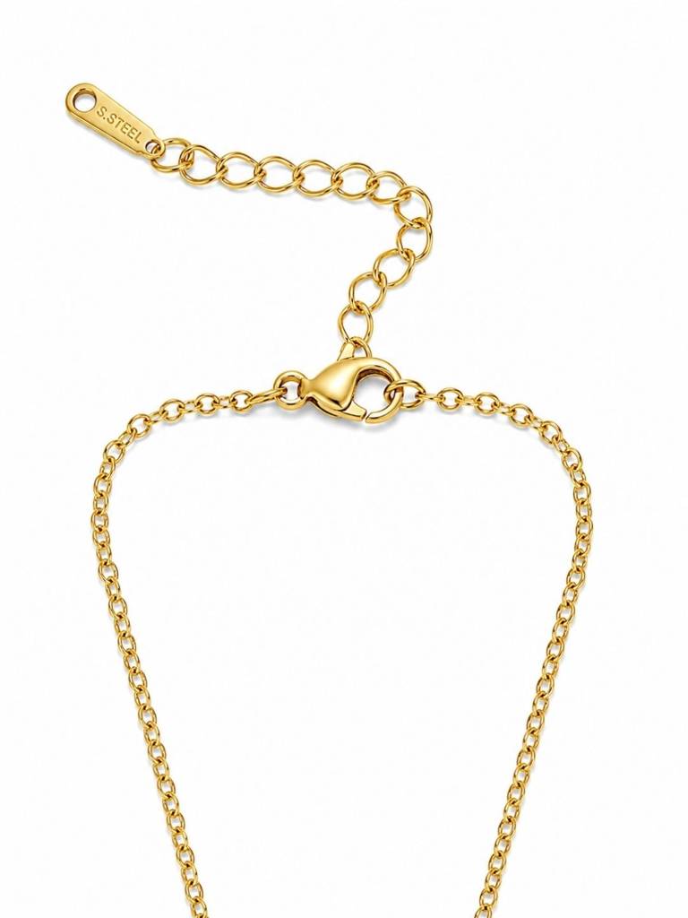 18K Gold Plated Pastel Geometric Charm Drop Necklace : AKN052