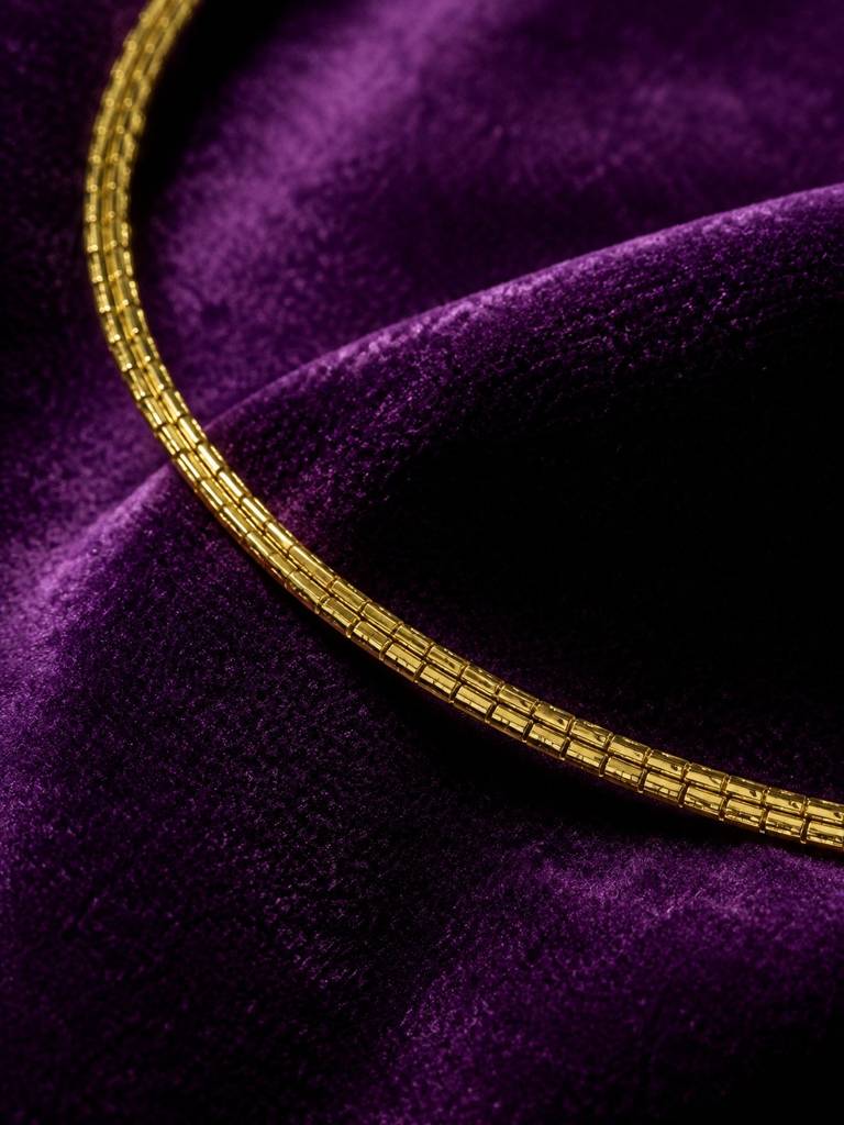 18K Gold Plated Snake Chain Hasli Necklace : AKN057