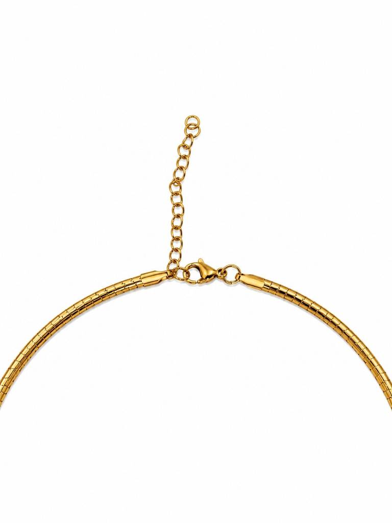 18K Gold Plated Snake Chain Hasli Necklace : AKN057