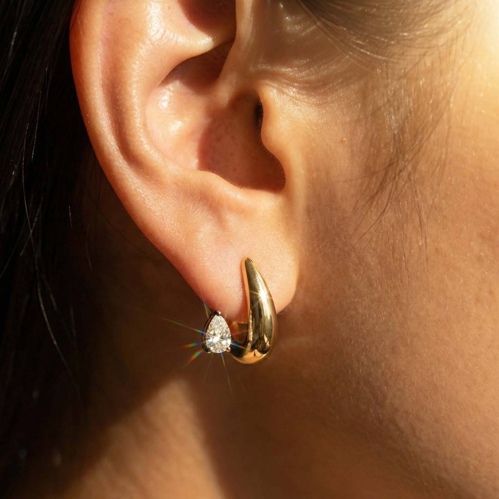 Gold Plated Combo Of Stud Earrings & Long Stone Necklace For Women & Girls, Auralis Drop Earrings & In : AMA-AURALIS-INA-COMBO