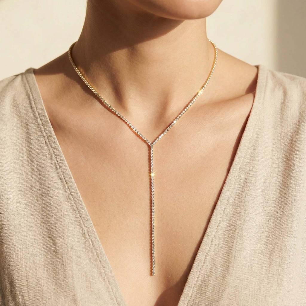 Gold Plated Combo Of Stud Earrings & Long Stone Necklace For Women & Girls, Auralis Drop Earrings & In : AMA-AURALIS-INA-COMBO