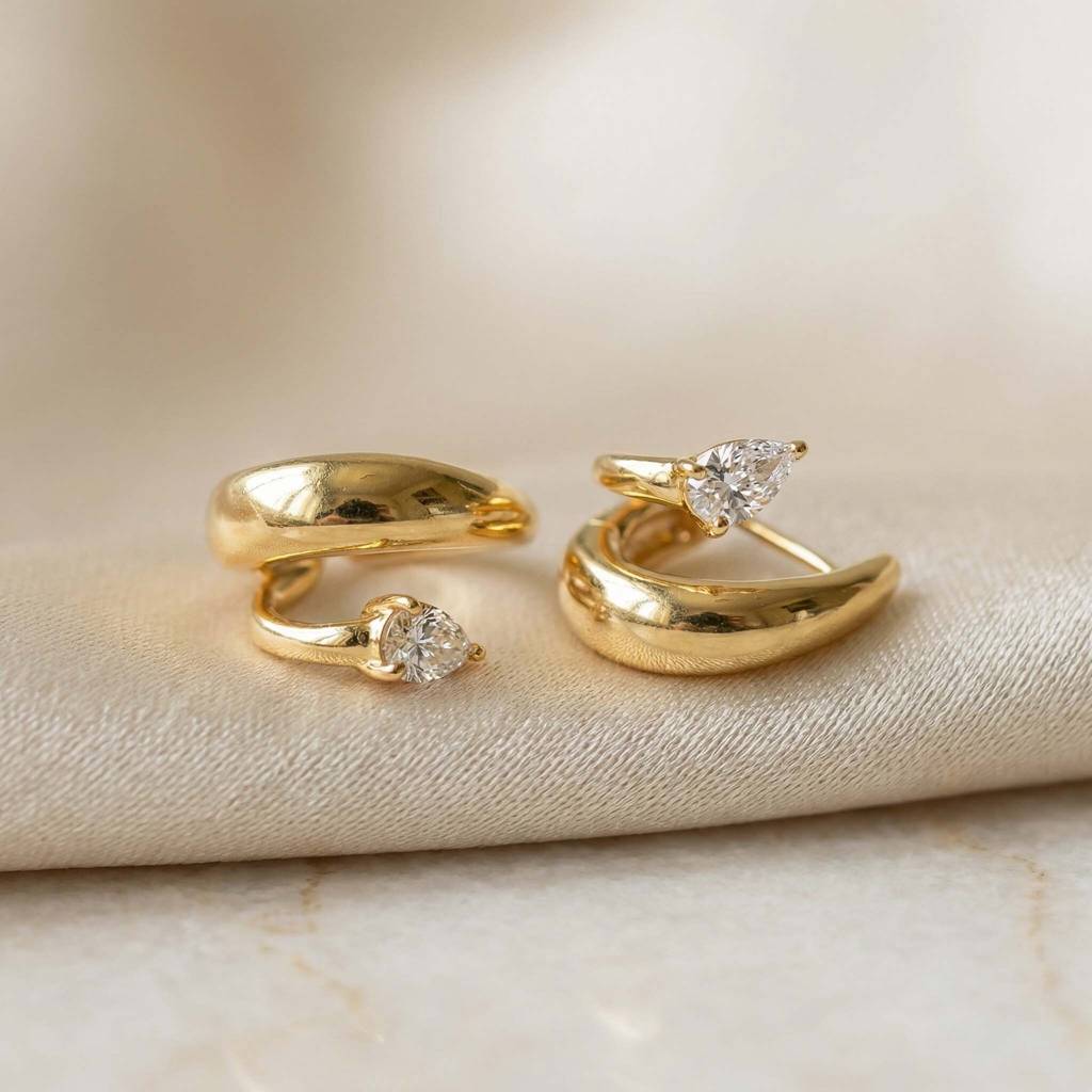 Gold Plated Combo Of Stud Earrings & Long Stone Necklace For Women & Girls, Auralis Drop Earrings & In : AMA-AURALIS-INA-COMBO