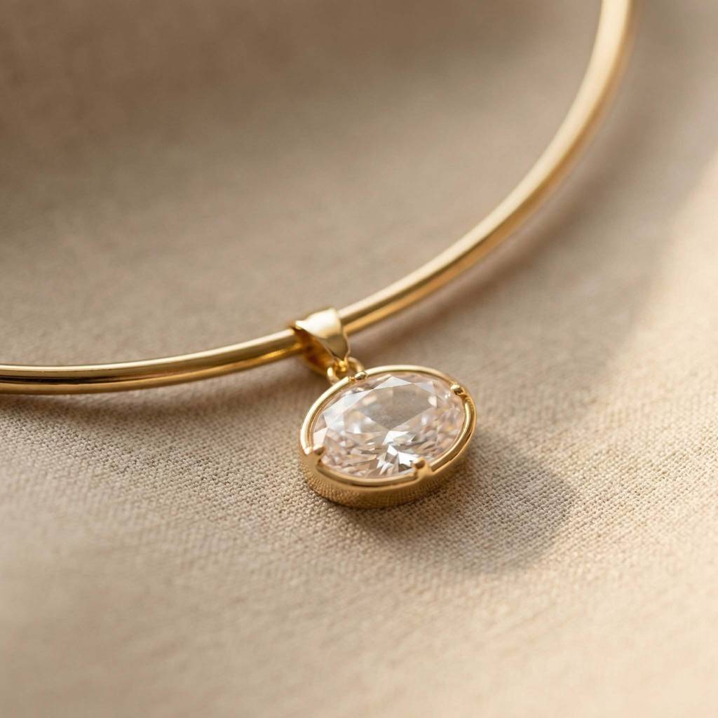 Gold Plated Silver Stone Choker Necklace For Women And Girls, Coin Pendant Torque Necklace : AMA-COIN-PENDANT-NECKLACE