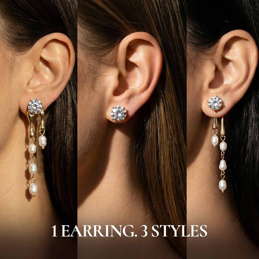 Gold Plated Combo Of Crystal Choker Necklace & Long Dangle Earrings For Women & Girls, Crys : AMA-NOORSTUD-CRYSTALCHOKER-COMBO