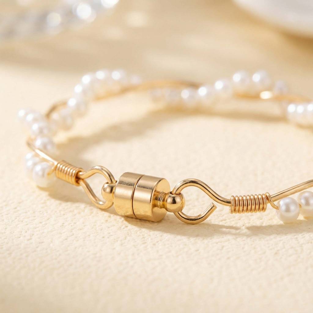 Gold Plated Silver Stone Bracelet : Pearl Twist Bracelet : AMA-PEARLTWIST-BRACELET