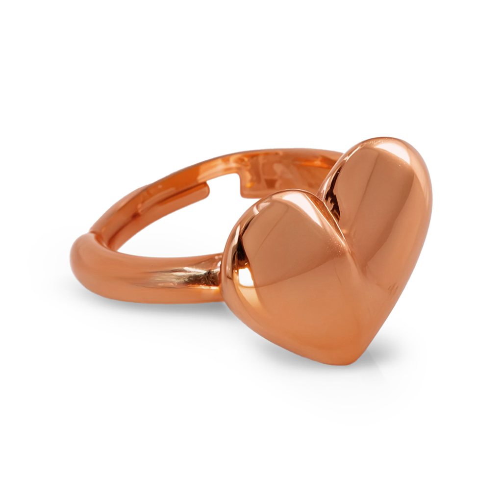 Rose Gold Plated Heart Ring For Women And Girls, Heart’S Glow Radiant Ring : AMAHEARGAD