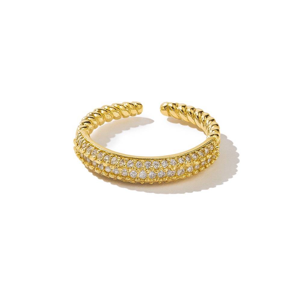 Gold Plated Adjustable Ring For Women & Girls : Sabine Gold Ring For Women : AMASABINE-RING