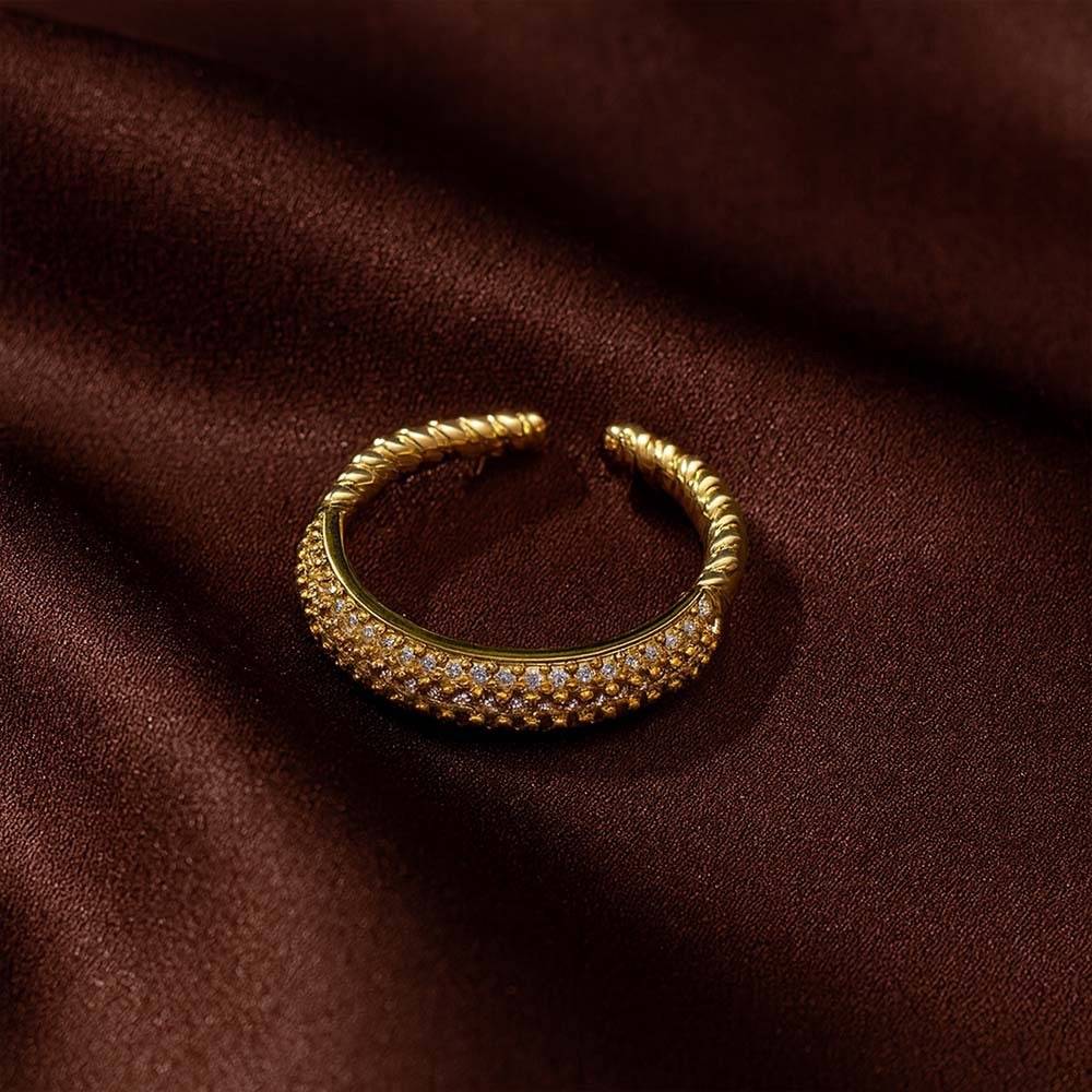 Gold Plated Adjustable Ring For Women & Girls : Sabine Gold Ring For Women : AMASABINE-RING