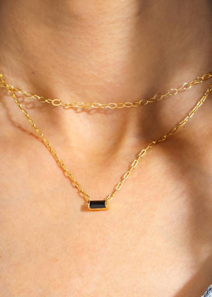Enlightened Path Onyx Bar Necklace : AN10409