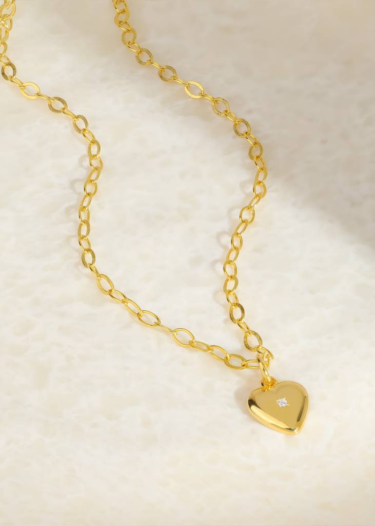 アクセサリー 18k AU750 Hallow Heart Pendant BRD JEWELRY 925 Sterling Silver 18K Gold Plated Hallow Heart