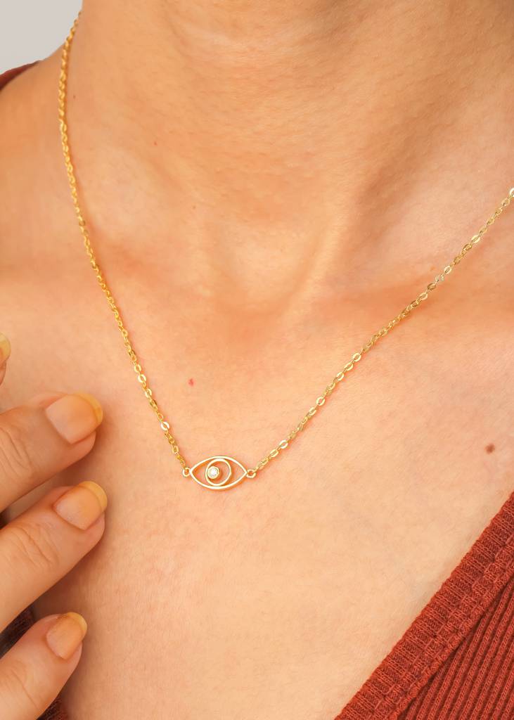 Trusted Guide Diamond Evil Eye Necklace : AN10426