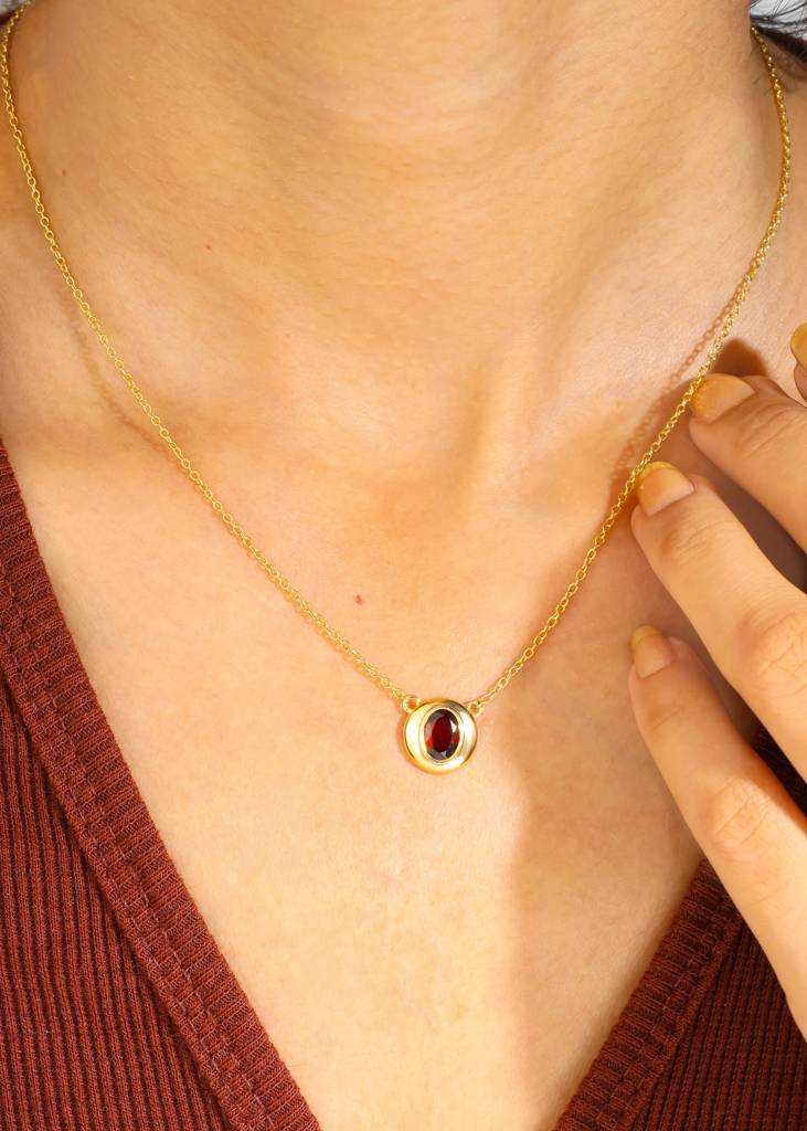 Spirit Of Love - Garnet January Birthstone Necklace : AN10429