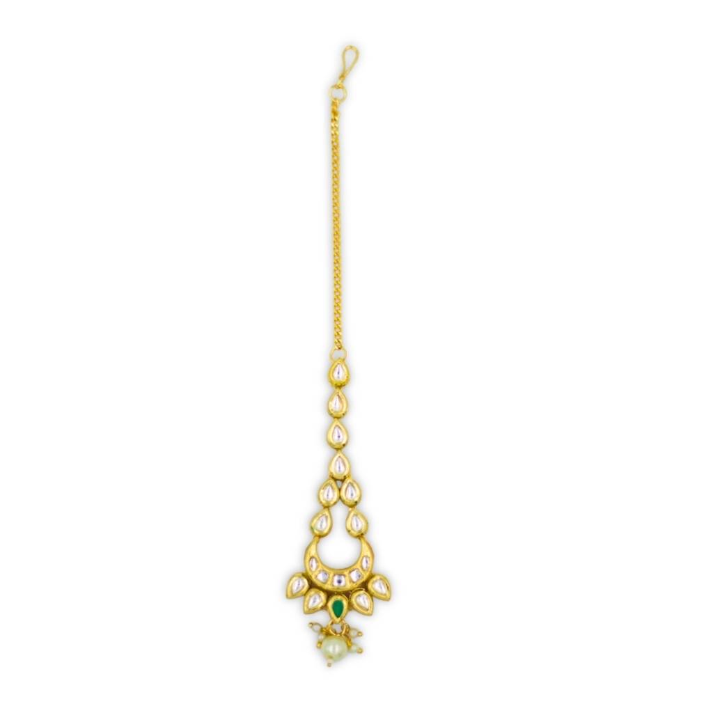 Gold Plated Meenakari Kundan Maangtikka : ANKK-M-002
