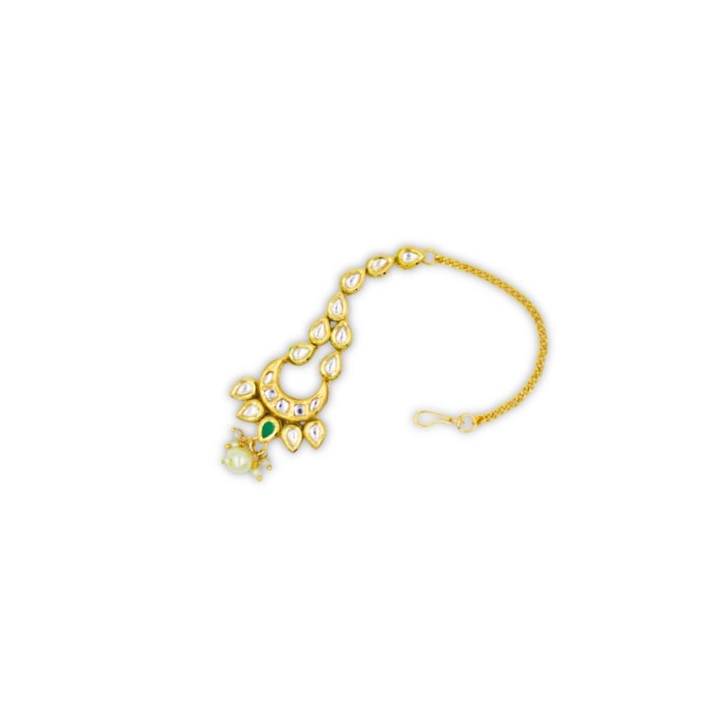 Gold Plated Meenakari Kundan Maangtikka : ANKK-M-002