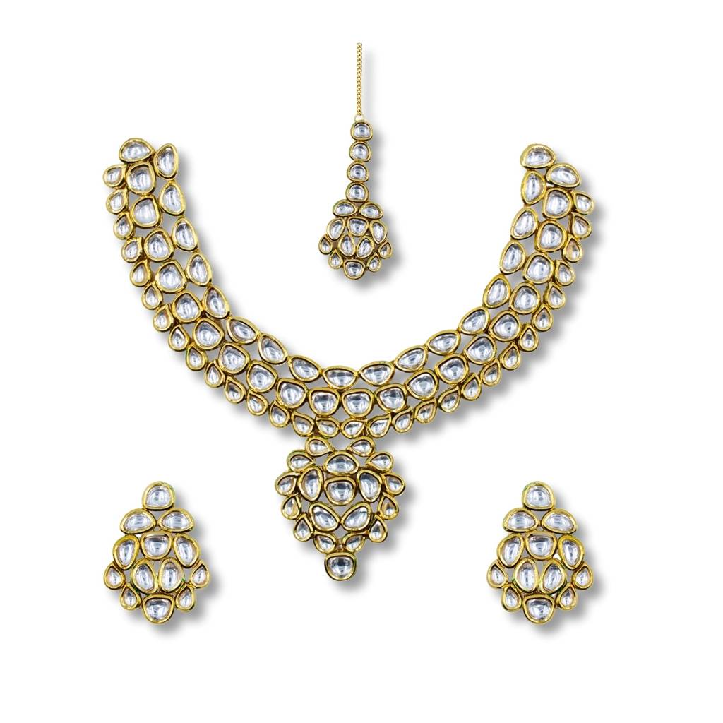 Bridal Gold Plated Meenakari Kundan Choker Set : ANKK-N-026