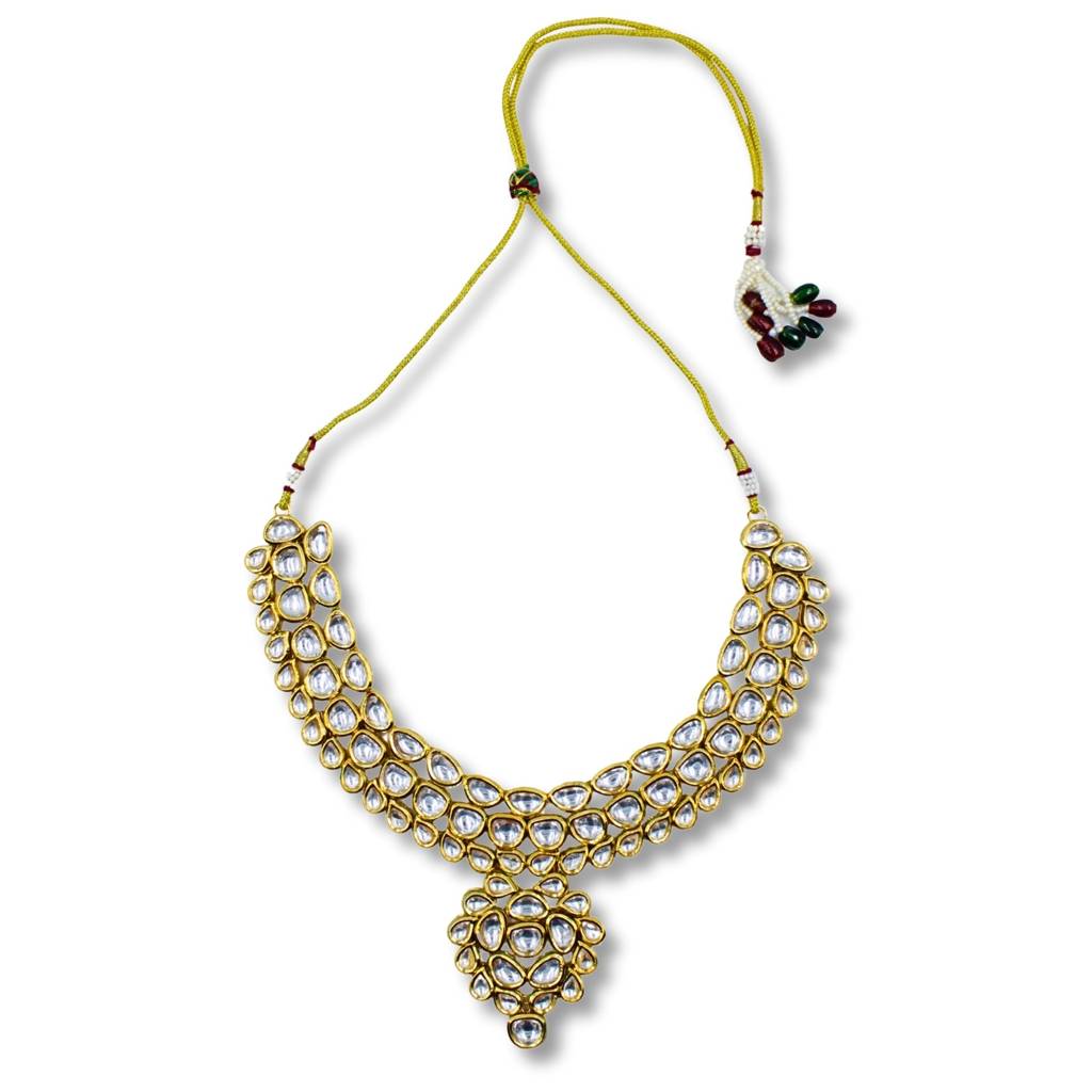 Bridal Gold Plated Meenakari Kundan Choker Set : ANKK-N-026