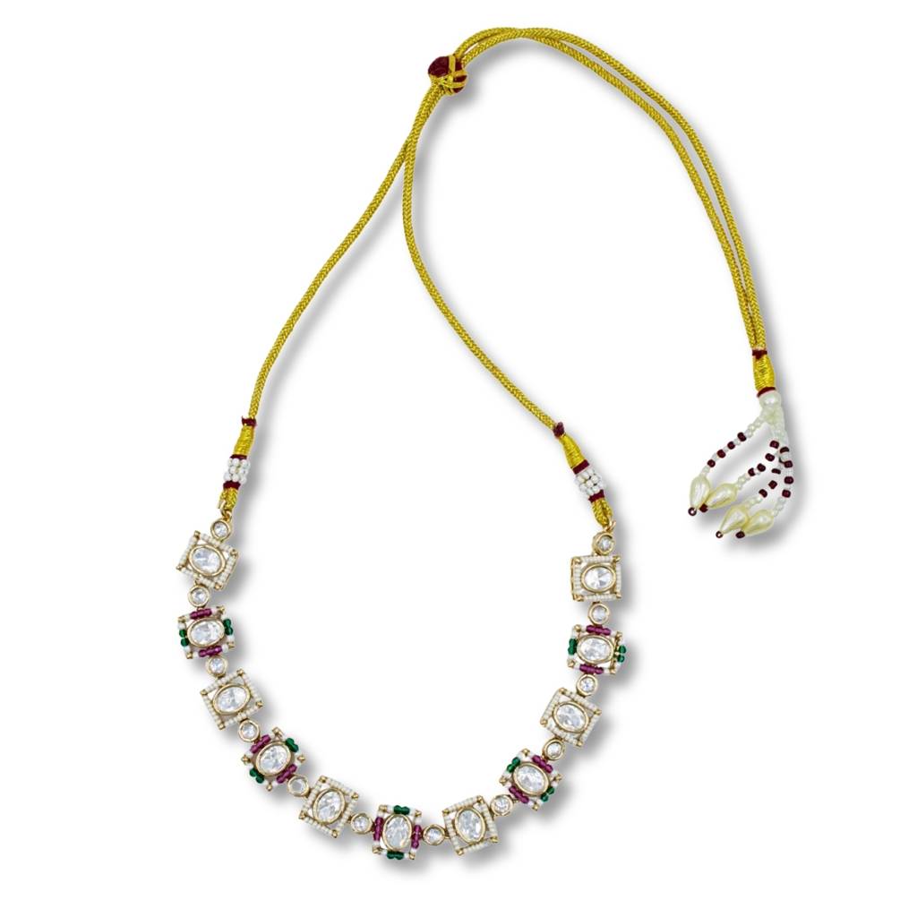 Moissanite Kundan Multi Colour Choker Set : ANKK-N-029