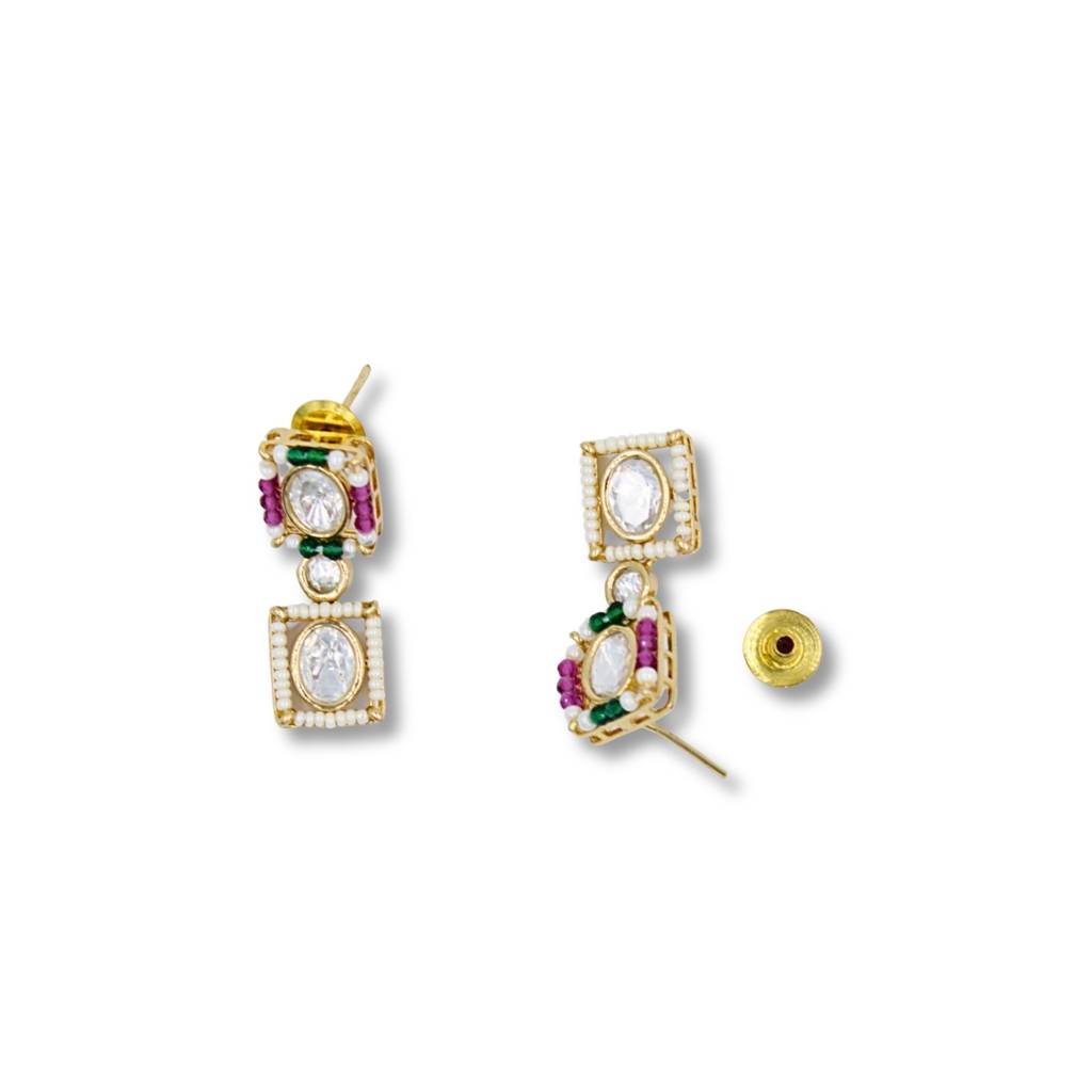 Moissanite Kundan Multi Colour Choker Set : ANKK-N-029