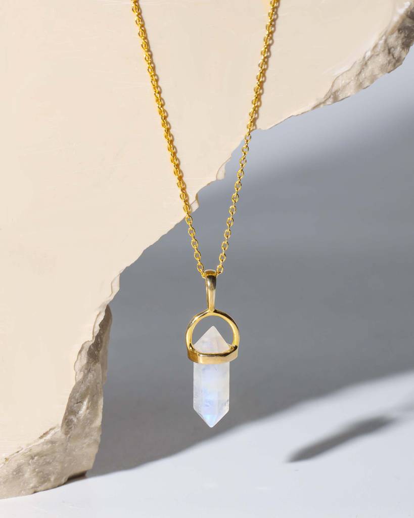 Stone Of New Beginnings - Moonstone Pencil Necklace : AP31284