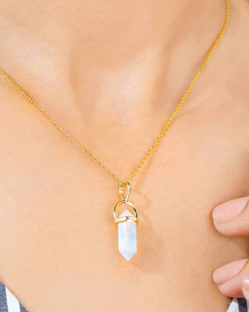 Stone Of New Beginnings - Moonstone Pencil Necklace : AP31284