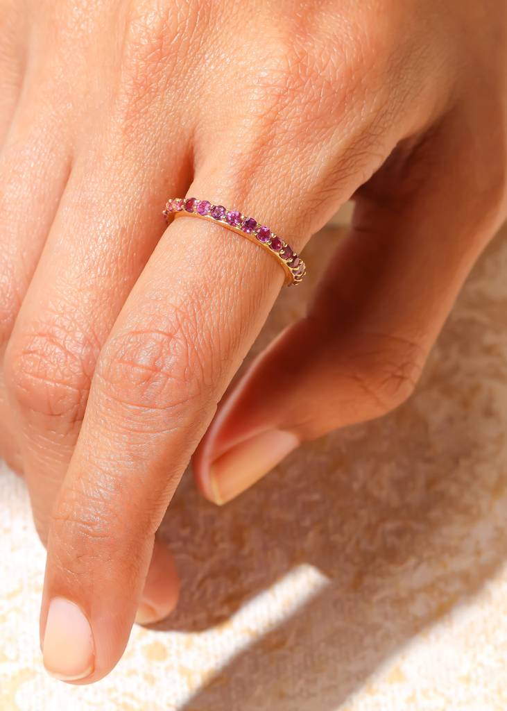 Enhances Self-Confidence - Rhodolite Garnet Band Ring : AR41079