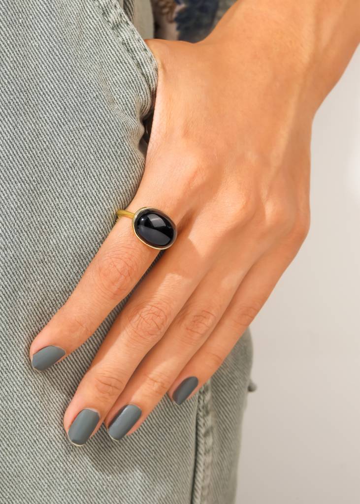 Confidence And Empowerment - Black Onyx Ring : AR41096
