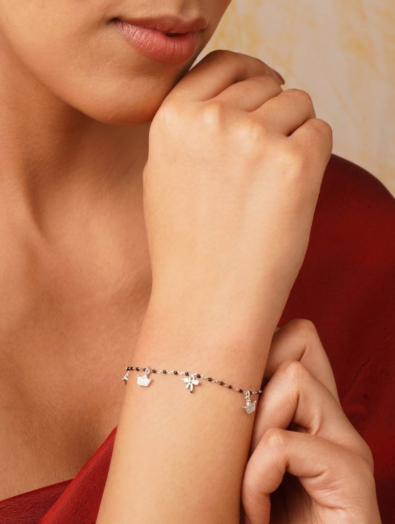Midnight Charm Bow & Crown Bracelet : ARSBB114