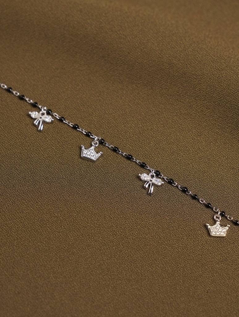Midnight Charm Bow & Crown Bracelet : ARSBB114