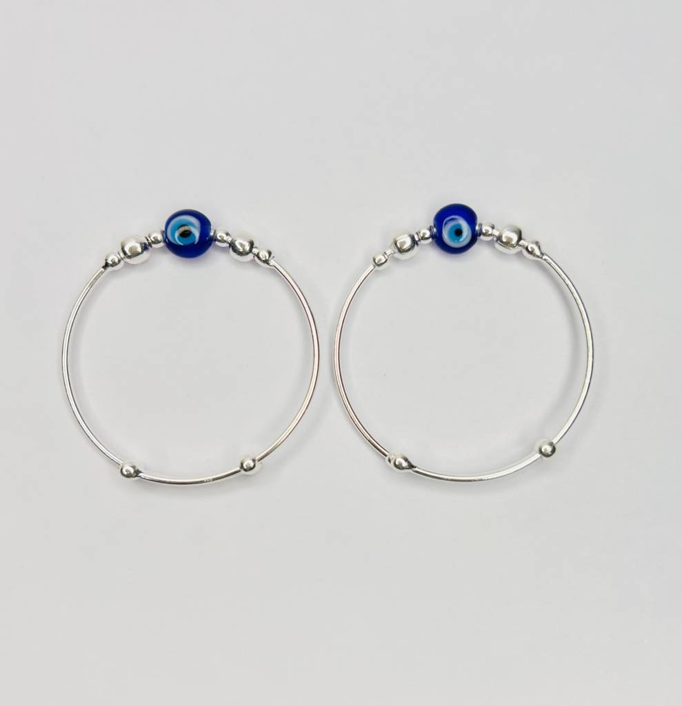 Silver Beads Nazariya Adjustable Bangles For Baby : ARSBB120