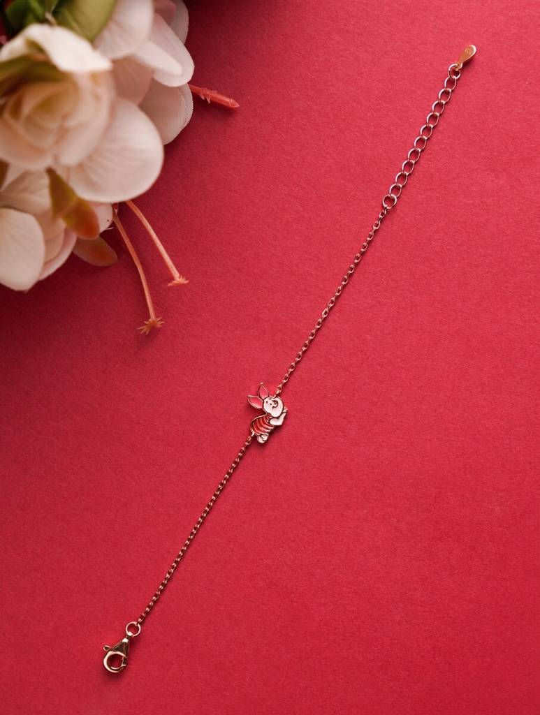 Rose Gold Piggy Charm Kids Bracelet : ARSBB92