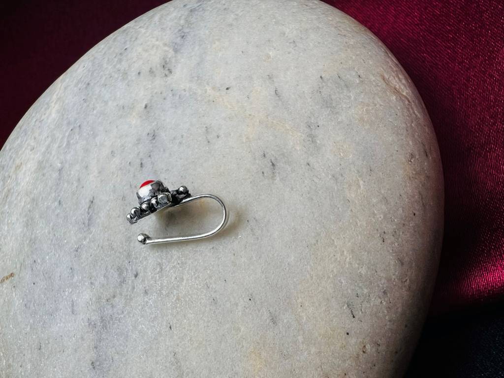 Radiant Coral Silver Clip-On Nose Pin : ARSNP179