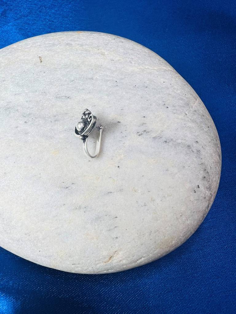 Elegant Sterling Silver Clip-On Nose Pin : ARSNP227