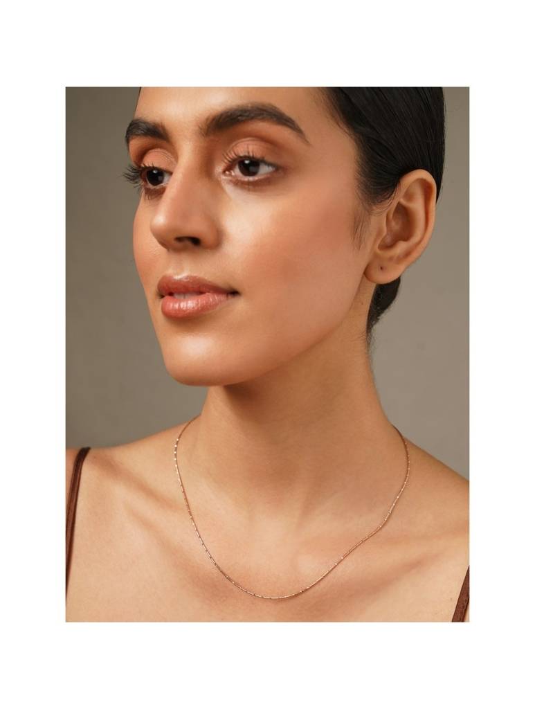 925 Sterling Silver Rosegold Plated Neck Chain : ARSPC111W