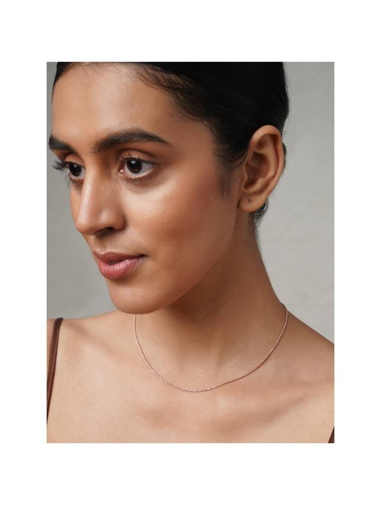 925 Sterling Silver Rosegold Twisted Neck Chain : ARSPC112W