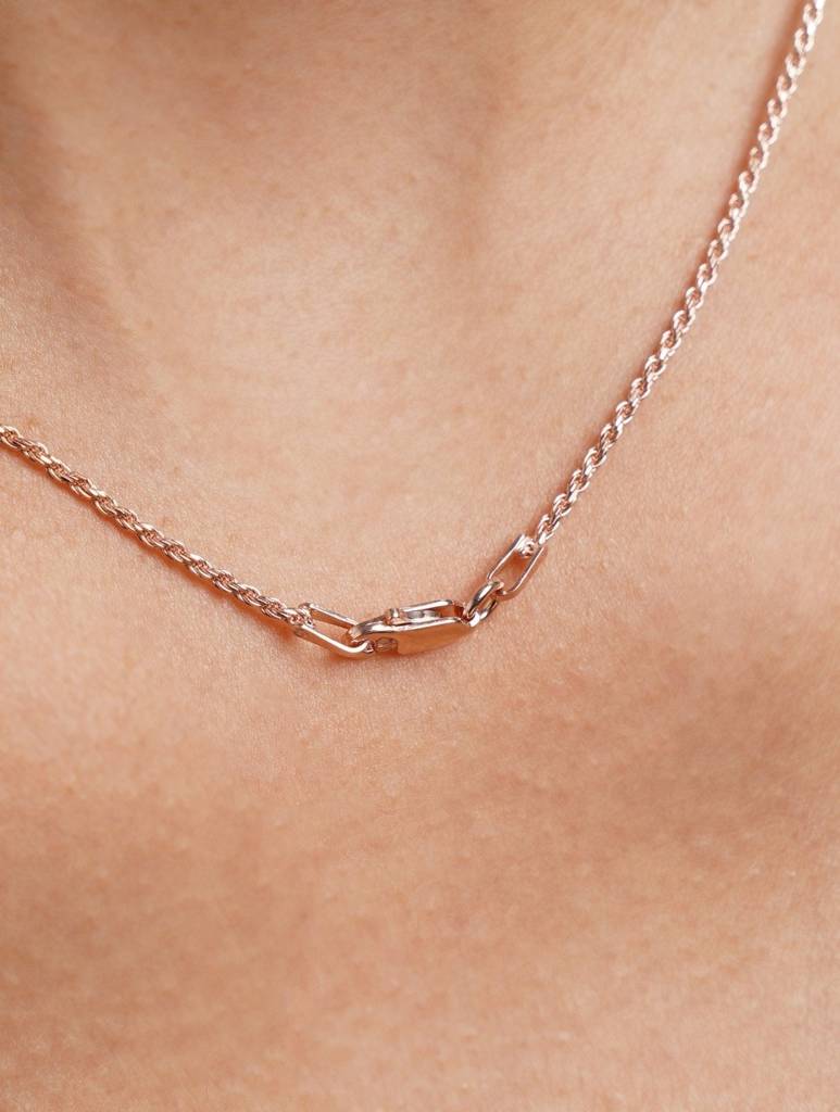 925 Sterling Silver Rosegold Twisted Neck Chain : ARSPC112W