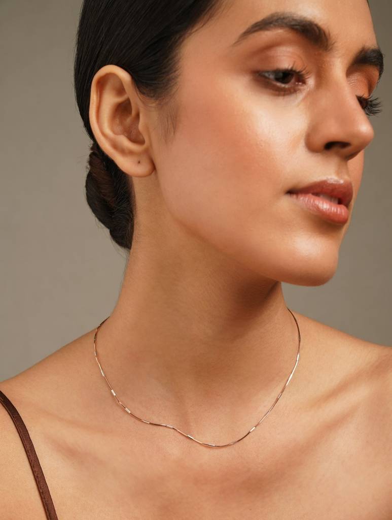 925 Sterling Silver Rosegold Neck Chain : ARSPC115W