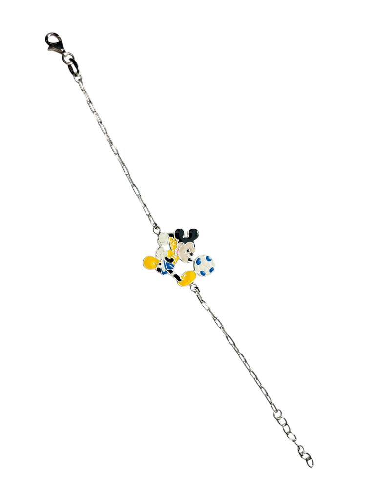 925 Sterling Silver Mickey Mouse Charm Bracelet Rakhi : ARSRK126