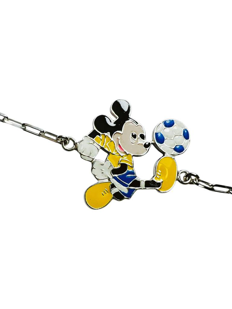 925 Sterling Silver Mickey Mouse Charm Bracelet Rakhi : ARSRK126