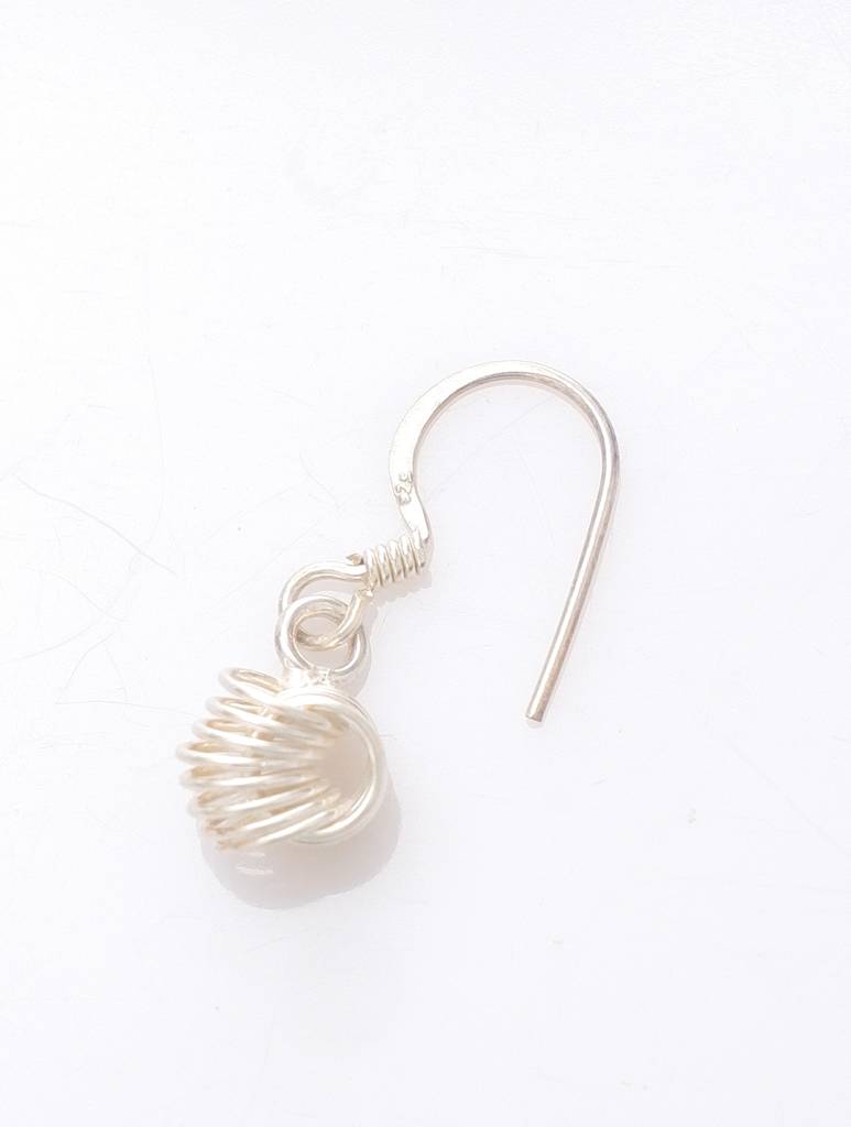 925 Sterling Silver Ball Drop Earrings For Women | Handmade Wire Sphere Dangle Hook Earrings For Girls : FU-1225