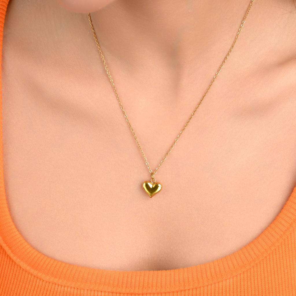 Delicate Heartfelt Haven Necklace - Skin Safe, Minimal Everyday Office Wear : 100040