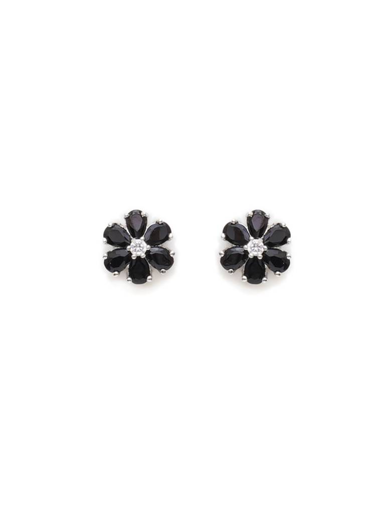 Black Flower Stone Studs : RRAUG23-65