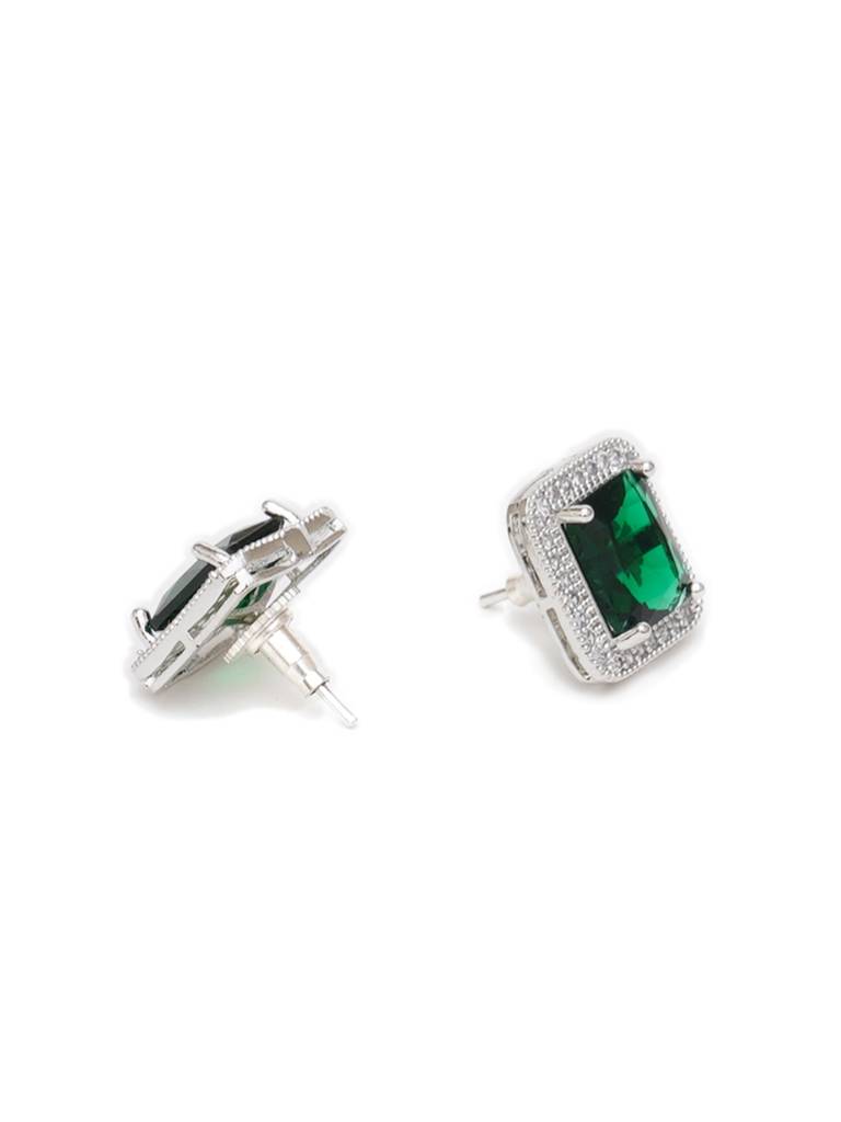 Dark Green Stone Studs : RRAUG23-48