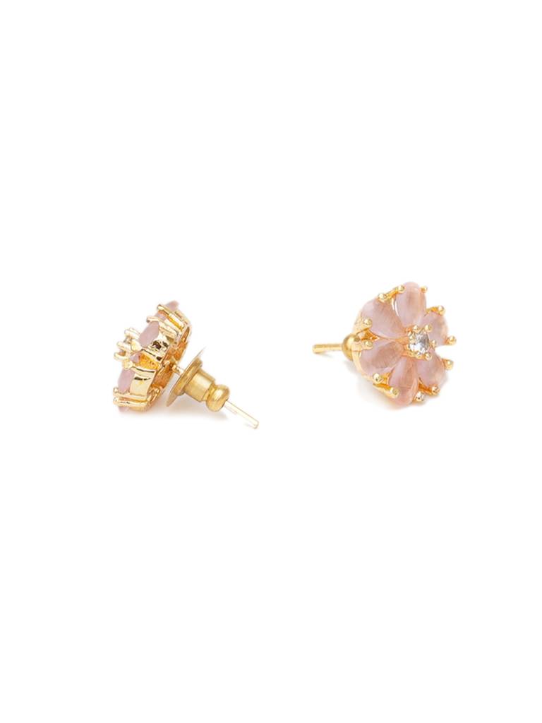 Peach Flower Stone Studs : RRAUG23-61