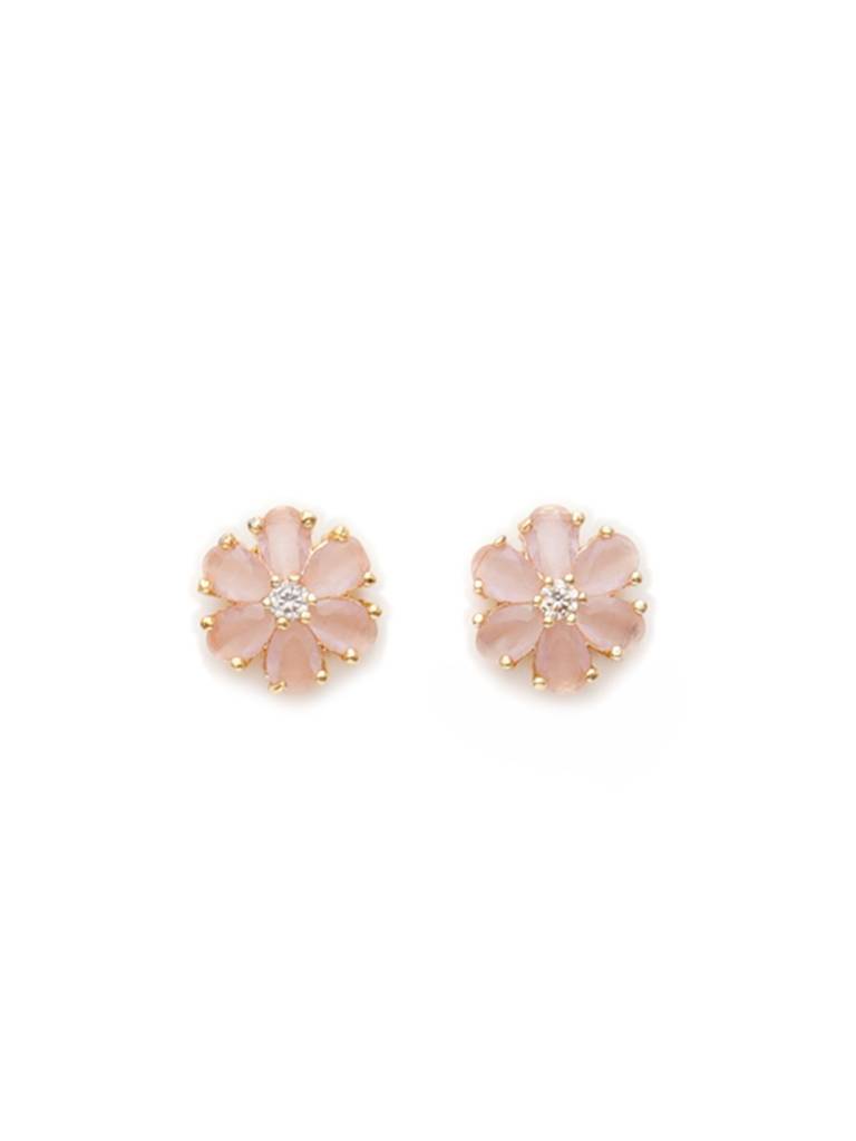 Peach Flower Stone Studs : RRAUG23-61